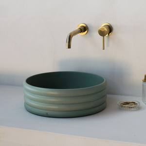 Lavabo Redondo de Cemento Europeo, Moderno, de Una Sola Pieza, con Desagüe, para Apartamento, Hotel, Villa - Product Image 4