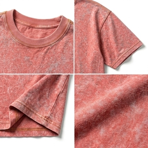 Men Cotton Streetwear T-Shirt Regular Fit Round Neck Short Sleeve Acid Wash Quick Dry & Breathable 220g Bulk Supply OEM Service - Product Image 6