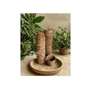 Pots à fleurs en fibre de coco BLUE LOTUS, fibre de coco naturelle, biodégradable, style rustique pour la plantation en jardin - Product Image 1
