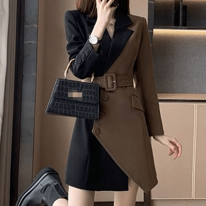 เดรสสั้นทรงเบลเซอร์แบบทูโทนไม่สมมาตร - Product Image 1