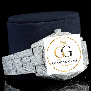Indian Manufacture New Luxurious <b>Automatic</b> Full VVS Moissanite Diamond Watch Stainless Steel Glass Movement Available Export - Product Image 2
