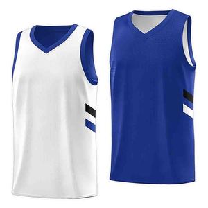 Maillot de basket réversible pour homme 100 % polyester, sans manches, col en V, débardeur d'entraînement, uniforme d'équipe sublimé - Product Image 2
