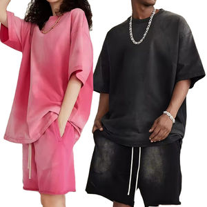 Ensemble short et t-shirt en coton délavé effet soleil pour homme – Qualité supérieure – Collection été - Product Image 1