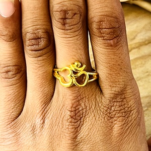 Nouvelles bagues tribales en laiton avec symbole Om, très demandées, pour femmes, plaquées or 18 carats, bijoux spirituels de yoga pour la vente en gros/OEM/ODM - Product Image 6