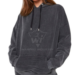 Conjunto de Sudadera con Capucha y Pantalones Deportivos para Mujer, Lavado Ácido, 100% Algodón, Logotipo Personalizado, Ropa Urbana para Adultos - Product Image 6