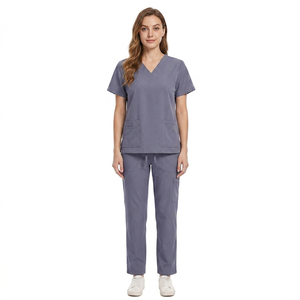 Uniformes Médicos Unisex, Conjuntos Lavables, Transpirables, Elásticos, Antiarrugas, Cuello en V, Marca SJC, Fusión sin Costuras para Hospital - Product Image 5