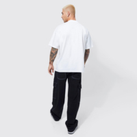 T-shirt pour homme de haute qualité avec logo 3D en relief, 100 % coton, coupe classique, style gothique streetwear, vêtements décontractés