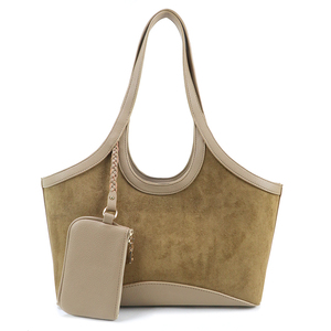 Custom Women's Simple Handbag High Quality Suede Casual Handbag With <b>Small</b> <b>Wallet</b> - Product Image 4