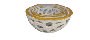 ชุดชามมาเช่กระดาษรังผึ้งวินเทจ3ชิ้นชามสำหรับตกแต่งบ้านทำด้วยมืออุปกรณ์ตกแต่งบ้าน - Product Image 6