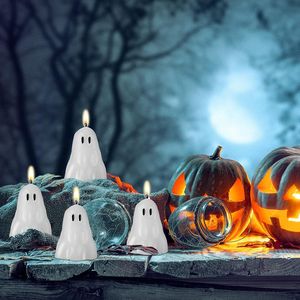 Jutom 10 Pezzi Candele Fantasma Bianche Classiche per Halloween, Candele in Cera di Soia per Decorazioni Casa, Tavola e Feste di Halloween - Product Image 3