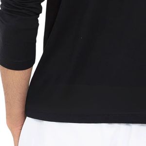 เสื้อยืดคอกลมแขนยาวสีดำสำหรับผู้ชาย เสื้อผ้าลำลองผ้าฝ้ายแบบพื้นฐาน ขายส่ง - Product Image 4