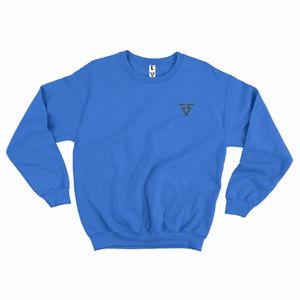 Sweat-shirt unisexe bleu royal à col rond en molleton premium avec poignets côtelés, logo personnalisé, marque privée, streetwear décontracté, fabricant OEM - Product Image 3