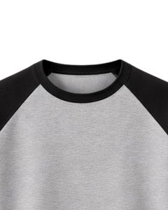 Camiseta de Manga Raglán Gris y Negra para Hombre, Cuello Redondo, Informal, Verano, Transpirable, Mezcla de Algodón, Suave, Cómoda, Ligera, para Uso Diario - Product Image 5