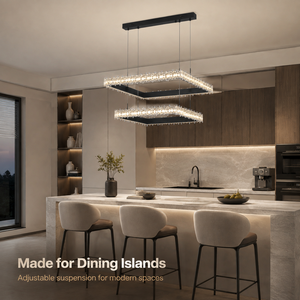 Lustre LED moderne en métal avec télécommande, tricolore, à intensité variable, hauteur réglable pour salle à manger, îlot de cuisine - Product Image 4