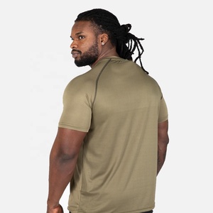 T-shirt de gymnastique unisexe pour hommes 100% polyester à séchage rapide manches raglan design vierge vêtements de musculation surdimensionnés - Product Image 3