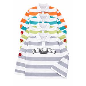 เสื้อโปโลรักบี้ลายทางแบบกำหนดเอง แขนยาว สไตล์ลำลอง เสื้อผ้าสตรีทแวร์ ผ้าฝ้ายพรีเมียม เสื้อแฟชั่นสำหรับทุกเพศ - Product Image 2