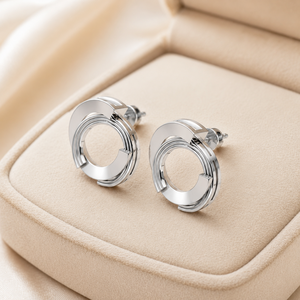Pendientes Circulares Geométricos Plateados de Lujo para Mujer, Clásicos, Modernos, en Capas, para Fiestas, Joyería de Moda al por Mayor - Product Image 3