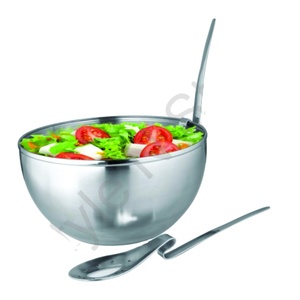 ชามและช้อนทำจากแก้วทำจากสเตนเลสสตีลชามผสมอาหารสำหรับเตรียมสลัดผลไม้เป็นมิตรต่อสิ่งแวดล้อม - Product Image 1