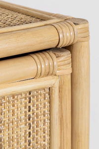 Minimal Rattan Nightstand Kidroom <b>Decor</b> Functional Bedside Table For Storage, Bedroom And Small <b>Space</b> Use - Product Image 5