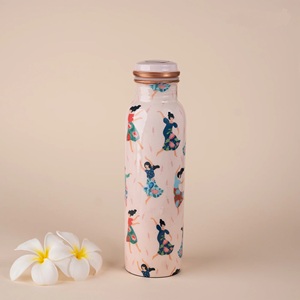 Botella de Agua de Cobre con Diseño de León, Patrón Bohemio, Termo Portátil de Viaje - Product Image 6