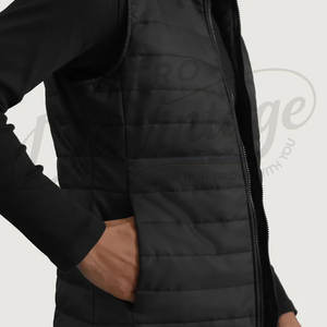 Chaleco Acolchado Premium para Hombre, Negro, Sin Mangas, con Capucha, para Invierno, Cálido, Ajustado, con Relleno - Product Image 5