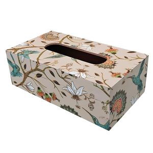 Luxury Modern Printed Wooden <b>Tissue</b> Box & Napkin Organizer with Floral Bird <b>Pattern</b> Durable for Home Dining Room - Product Image 2