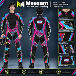 Combinaison de course moto en cuir Kevlar noir et jaune pour homme, respirante, protection intégrale du corps, course sur circuit - Product Image 5