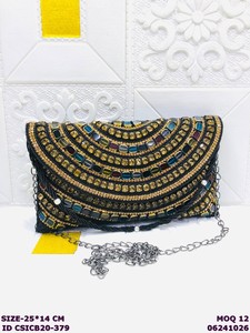 Luxury Handmade Beaded Evening <b>Clutch</b> Bag for Women | Crystal Stone Embroidered Party Purse | <b>Wedding</b> Bridal Designer - Product Image 3