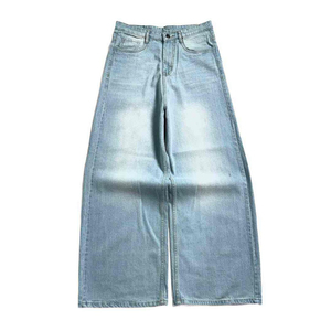 <b>Men</b>’s Fashion Baggy Denim <b>Jeans</b> Loose Fit Oversized Silhouette Wide Leg Casual Streetwear <b>Trousers</b> Premium - Product Image 1