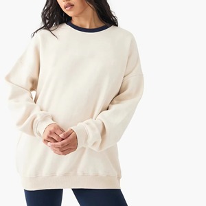 Sweat-shirt unisexe en molleton bouclette vierge, col rond, broderie possible, coupe oversize, pour hommes et femmes, collection 2022 - Product Image 2