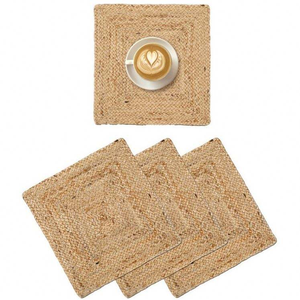Nouveaux sets de table en rotin japonais pour restaurants, artisanat fait main, napperons fantaisie, dessous de verre pliables en raphia et rotin - Product Image 1