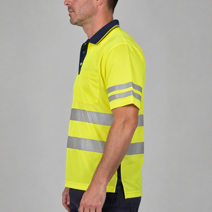 Camiseta Polo Reflectante de Alta Visibilidad para Mujer con Bolsillo en el Pecho, Uniforme de Trabajo de Poliéster, Impresión de Logotipo Personalizado - Product Image 4