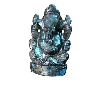 ตกแต่งบ้านแนวโน้ม2022ลาบราดอไรต์ธรรมชาติ Ganesha แกะสลักงานฝีมือรูปปั้นประติมากรรมทุกขนาดที่มีอยู่ - Product Image 1
