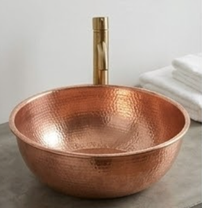 Évier de cuisine élégant en cuivre poli fait main, à cuve unique, design rustique rond, installation sur plan, pour usage domestique - Product Image 3
