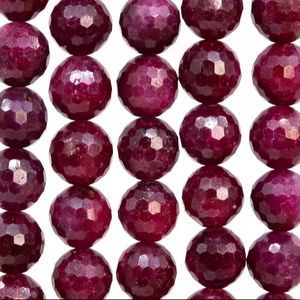 Cuentas de piedras preciosas de rubí, cuentas sueltas redondas microfacetadas rojas para hacer joyas, pulseras, collares, suministros para manualidades DIY - Product Image 1