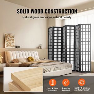 Modern 6-Panel Japanese Folding Privacy <b>Screen</b> Portable Indoor Room Divider with Decoration Elegant Stylish Partition Dividers - Product Image 2