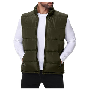 winter puffer <b>jacket</b> 100% Polyester Men Puffer vest With Customized Logo Printing Light weight Sleeveless Winter Warm Vest - Product Image 5