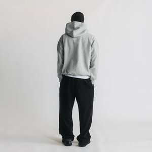 Sudadera con Capucha Extra Grande para Hombre, Color Gris Sólido, Felpa de Algodón, Estilo Casual para Otoño, Diseño con Bolsillos, Corte Regular - Product Image 5