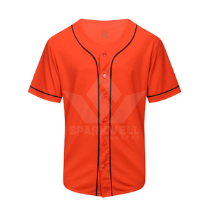 Maillot de baseball jaune personnalisé unisexe à manches courtes, col en V, boutons sur le devant, respirant, imprimé par sublimation, motif 3D, polyester, sport - Product Image 5