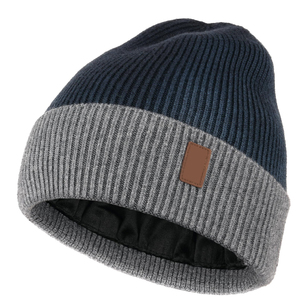 Gorro de Punto con Forro de Satén y Logotipo Personalizado para Hombre y Mujer, Gorro de Invierno en Tonos Tierra, Gorro con Forro de Seda, Gorro Cálido con Doble Tono - Product Image 1