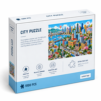 Puzzle personnalisé avec logo, 1000 pièces, motif urbain coloré, vue sur l'eau, impression HD, jouet éducatif DIY pour adultes, adolescents et enfants, idée cadeau