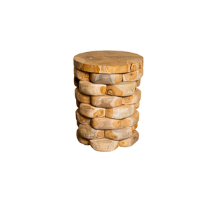 ARTERRA Tabouret rustique de luxe en teck, artisanat solide, beauté organique, ottoman fait main pour appartement, villa, entrepôt - Product Image 2