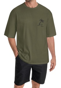 Nouveau design de t-shirt décontracté pour homme 100% coton, manches courtes, col rond, épaules tombantes, imprimé, grande taille, fabriqué au Bangladesh. - Product Image 5