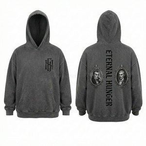 Sudadera con capucha morada vintage personalizada para hombre, con estampado gráfico de desierto y lavado ácido, estilo streetwear, corte holgado, de felpa de algodón de alto gramaje, de fábrica - Product Image 6