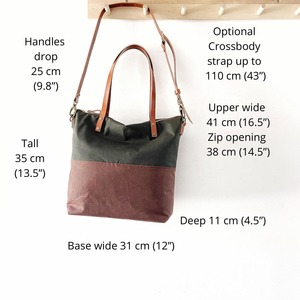 Bolso Tote de Lona y Cuero, Estilo Vintage, para Viaje, Trabajo, Compras, Gran Capacidad, Resistente, con Bordado Abierto, LCTB-0063 - Product Image 6