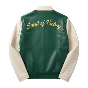 Chaqueta Unisex de Invierno 2026, Forro Polar de Poliéster/Algodón, Verde y Blanco, Cuello Alto, Color Personalizado, Logotipo Bordado en la Parte Delantera, para Hombre - Product Image 2