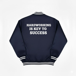 แจ็คเก็ตบอมเบอร์วาร์ซิตี้ผู้ชายคุณภาพสูงสำหรับฤดูใบไม้ร่วง แบบลำลอง สีพื้น คอโอ ป้องกันลม ผลิตจากโพลีเอสเตอร์/คอตตอน รับผลิตแบบ OEM - Product Image 2