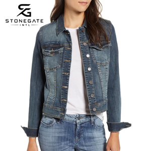 Chaqueta vaquera de algodón para mujer, estilo vintage, con botones frontales, fabricante mayorista para colecciones de moda otoñal y ropa casual 2026 - Product Image 1