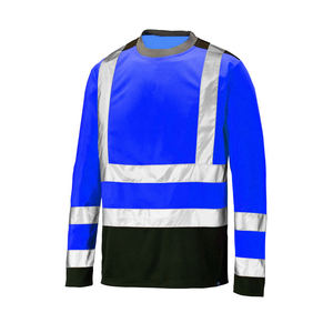 Chemise de sécurité haute visibilité Classe 2 à manches longues, réfléchissante, avec LED clignotante, logo personnalisé, bordure verte et noire, vêtements de travail - Product Image 5