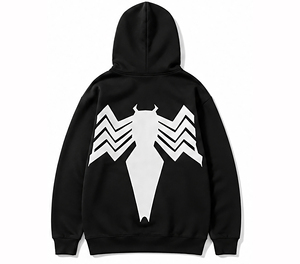 Sweat-shirt à capuche de luxe noir pour homme, coupe oversize, en coton épais, style streetwear hiver, chaud et tendance - Product Image 2